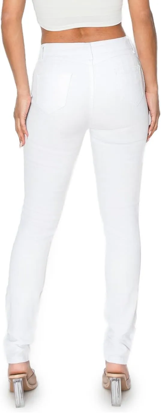 2LUV Women's Ripped Stretchy 5 Pocket Skinny Distressed Denim Jeans