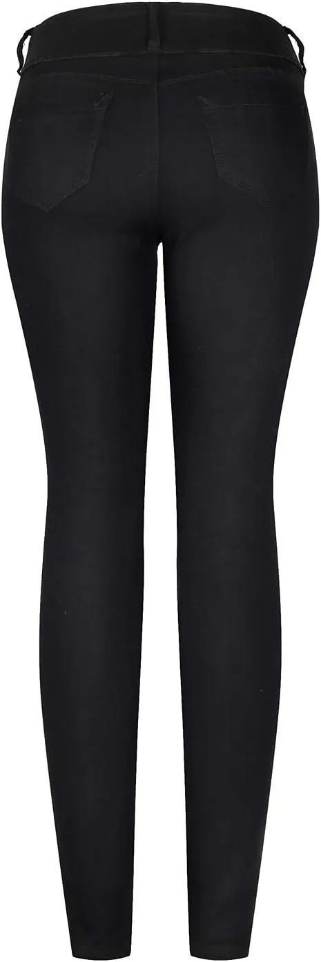 2LUV Women's Ripped Stretchy 5 Pocket Skinny Distressed Denim Jeans