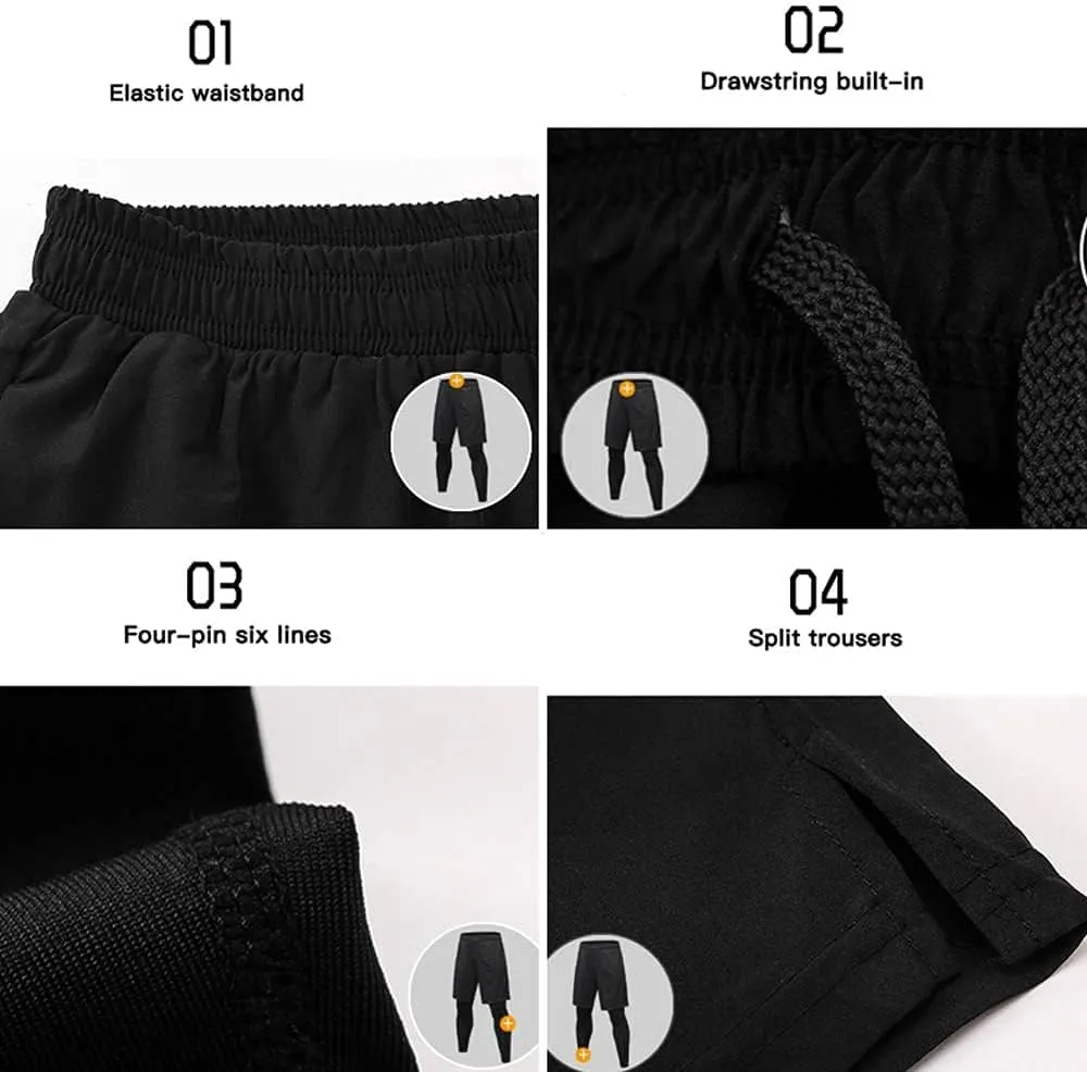 3 Pack Mens Shorts Athletic Shorts for Men Elastic Waistband Quick Dry Running Gym Workout Activewear Short with Pockets