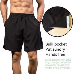 3 Pack Mens Shorts Athletic Shorts for Men Elastic Waistband Quick Dry Running Gym Workout Activewear Short with Pockets