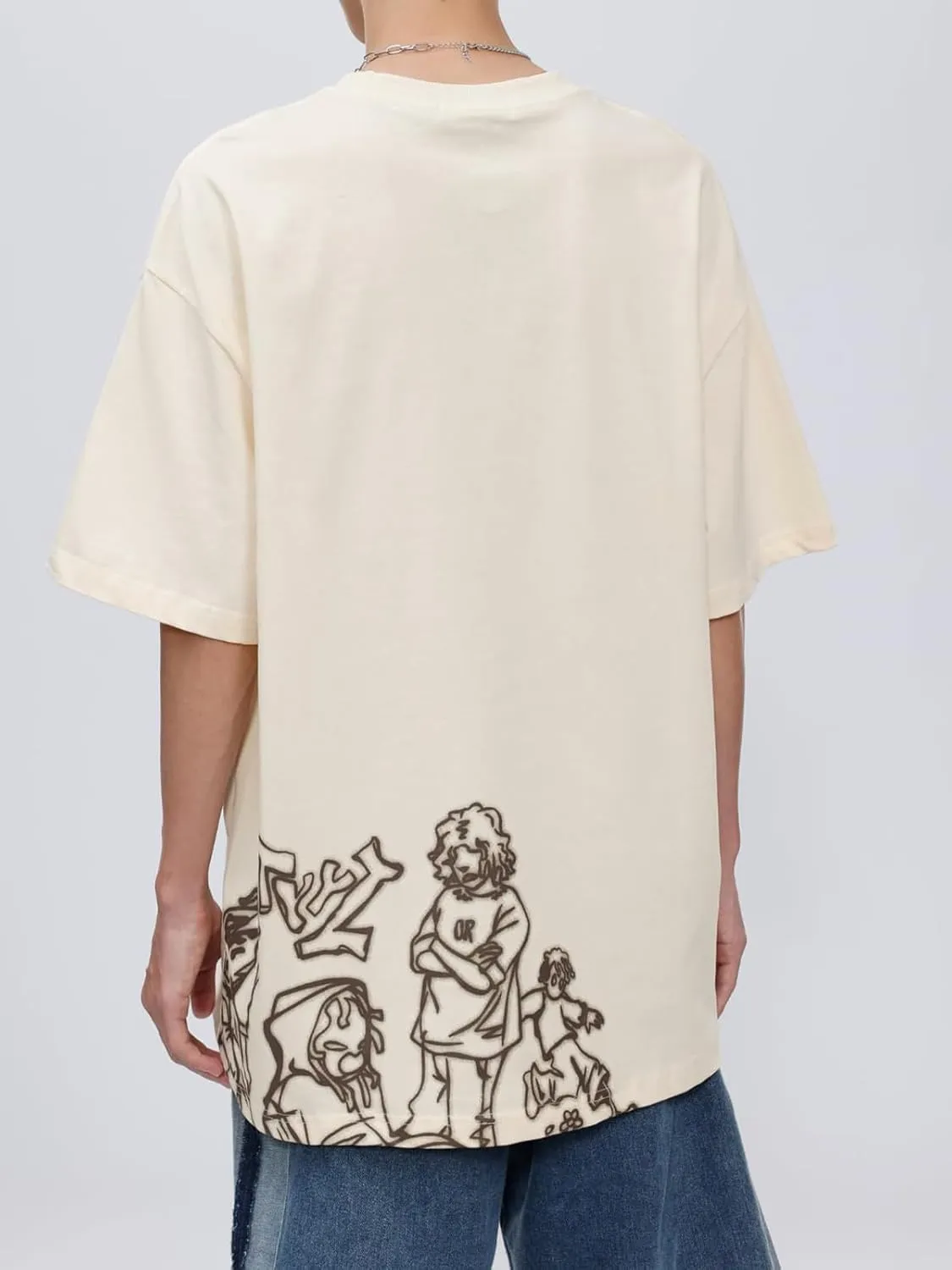 Aelfric Eden Mens Oversized T Shirts Tees Butterfly Print Crew Neck Cotton Tops Streetwear Casual Shirt