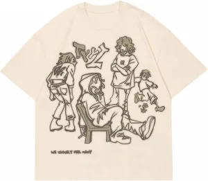 Aelfric Eden Mens Oversized T Shirts Tees Butterfly Print Crew Neck Cotton Tops Streetwear Casual Shirt