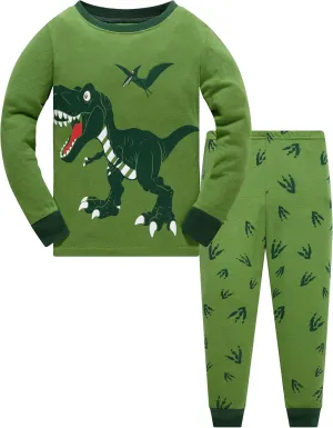 Akyzic Boys Pajamas Planet 100% Cotton Sleepwear Toddler Kids 2 Piece Long Sleeve Pjs 3-10 Years