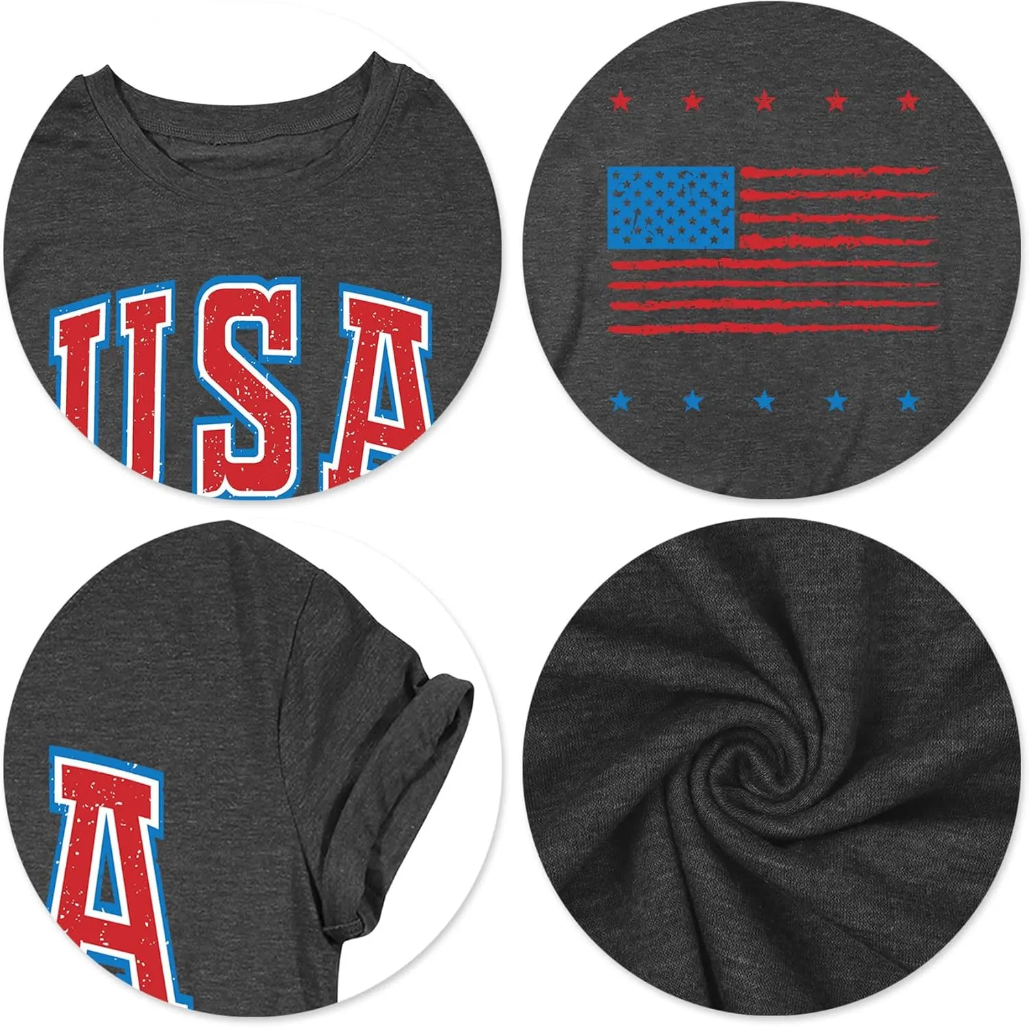 American Flag Shirt: Women 4th of July Oversized Tshirt USA Print Patriotic Shirt Stars Stripes Shirts