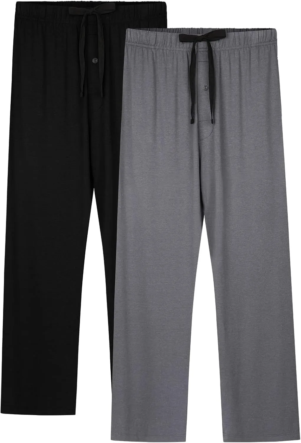 BAMBOO COOL Mens Pajama Pants Sleep Lounge Bottoms Soft Comfy Long Pj Pant Sleepwear with Pockets 2 Pack