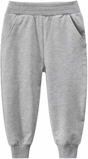 Boys Girls Joggers Basic Solid Color Trousers Kids Casual Fashion Pull on Sweatpants with Pockets Activewear