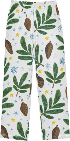 Boys' Pants Plants Snowflake Star Christmas Long Bottoms Jogger Pants Elastic Waist Trousers with Pockets S-XL