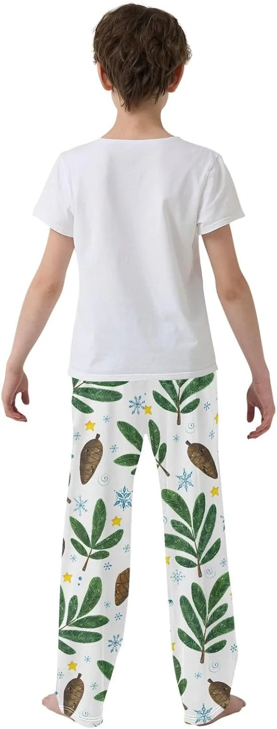 Boys' Pants Plants Snowflake Star Christmas Long Bottoms Jogger Pants Elastic Waist Trousers with Pockets S-XL
