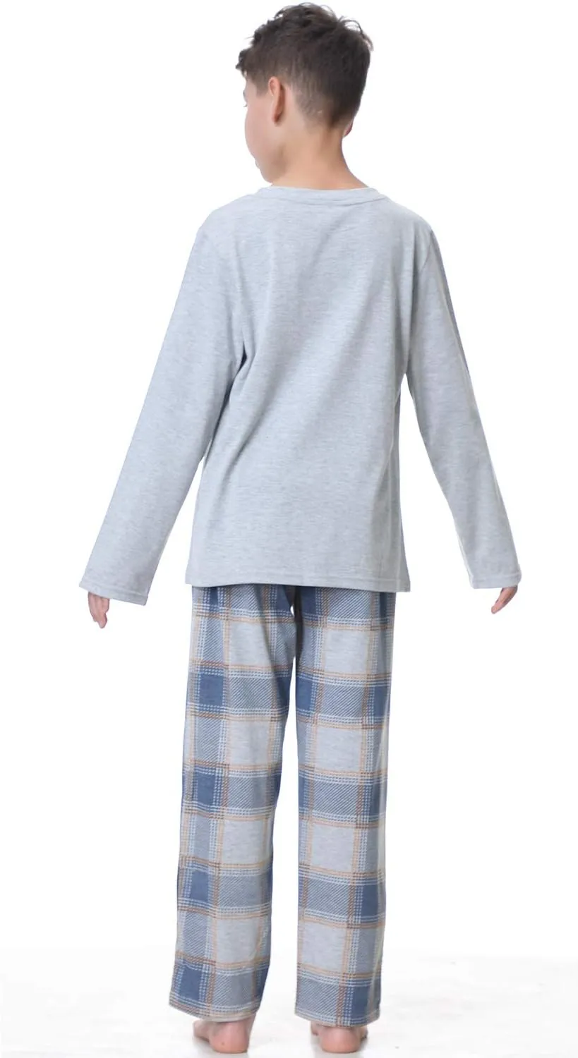 BYX SweetLeisure Big Boys Pajamas Loose Cotton Top Bottom Lounge Teens Sleepwear Size 10 12 14 16