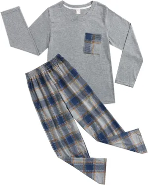BYX SweetLeisure Big Boys Pajamas Loose Cotton Top Bottom Lounge Teens Sleepwear Size 10 12 14 16