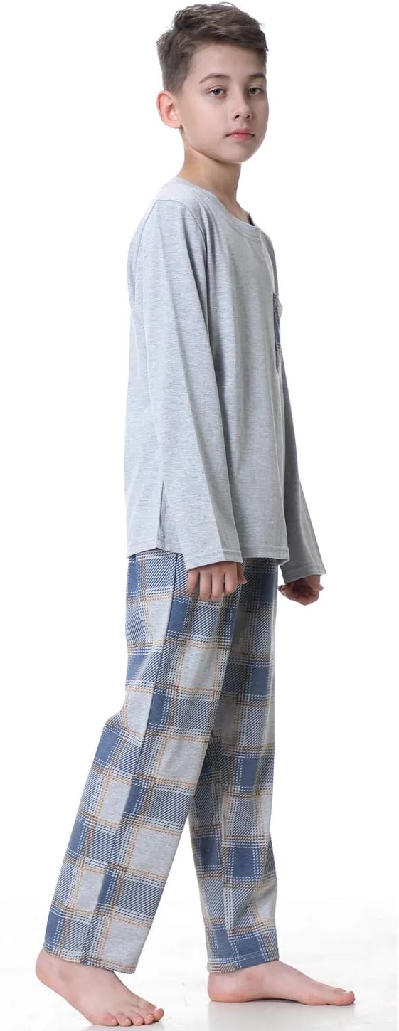 BYX SweetLeisure Big Boys Pajamas Loose Cotton Top Bottom Lounge Teens Sleepwear Size 10 12 14 16