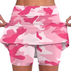 Camo Tennis Skirts for Women Plus Size Summer Athletic Workout Golf Skorts Activewear Tight Skinny Built in Leggings Shorts
