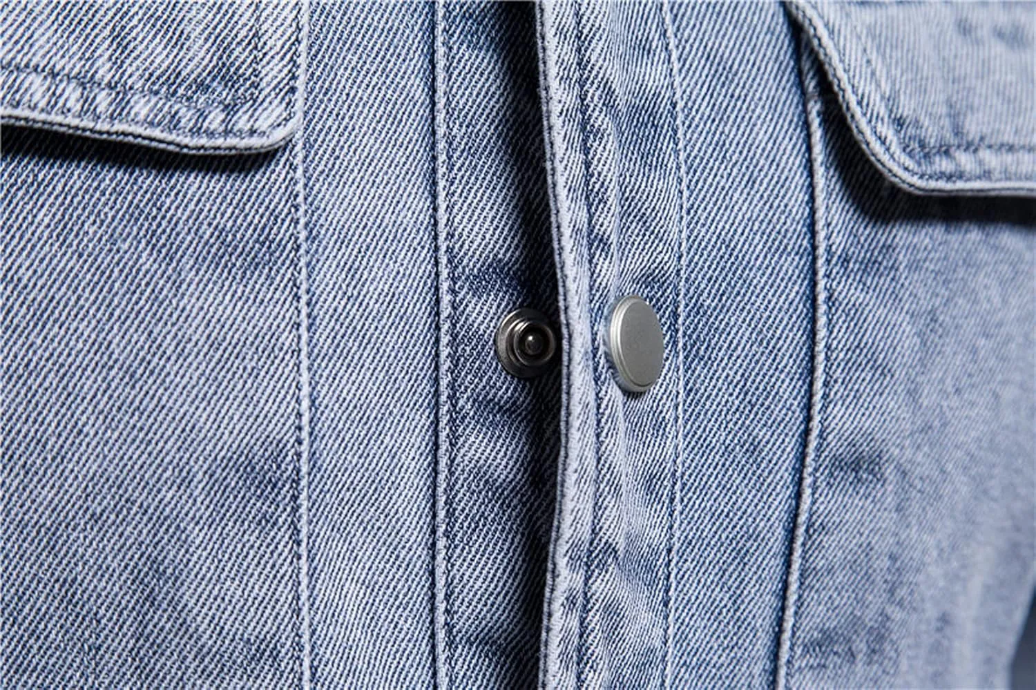 chouyatou Men's Casual Long Sleeve Button Up Cowboy Weatern Distressed Denim Work Shirt
