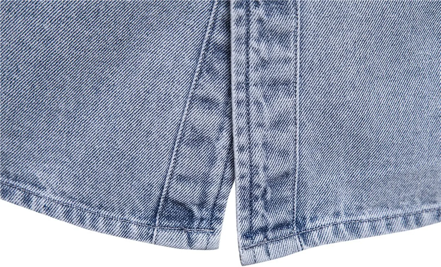 chouyatou Men's Casual Long Sleeve Button Up Cowboy Weatern Distressed Denim Work Shirt