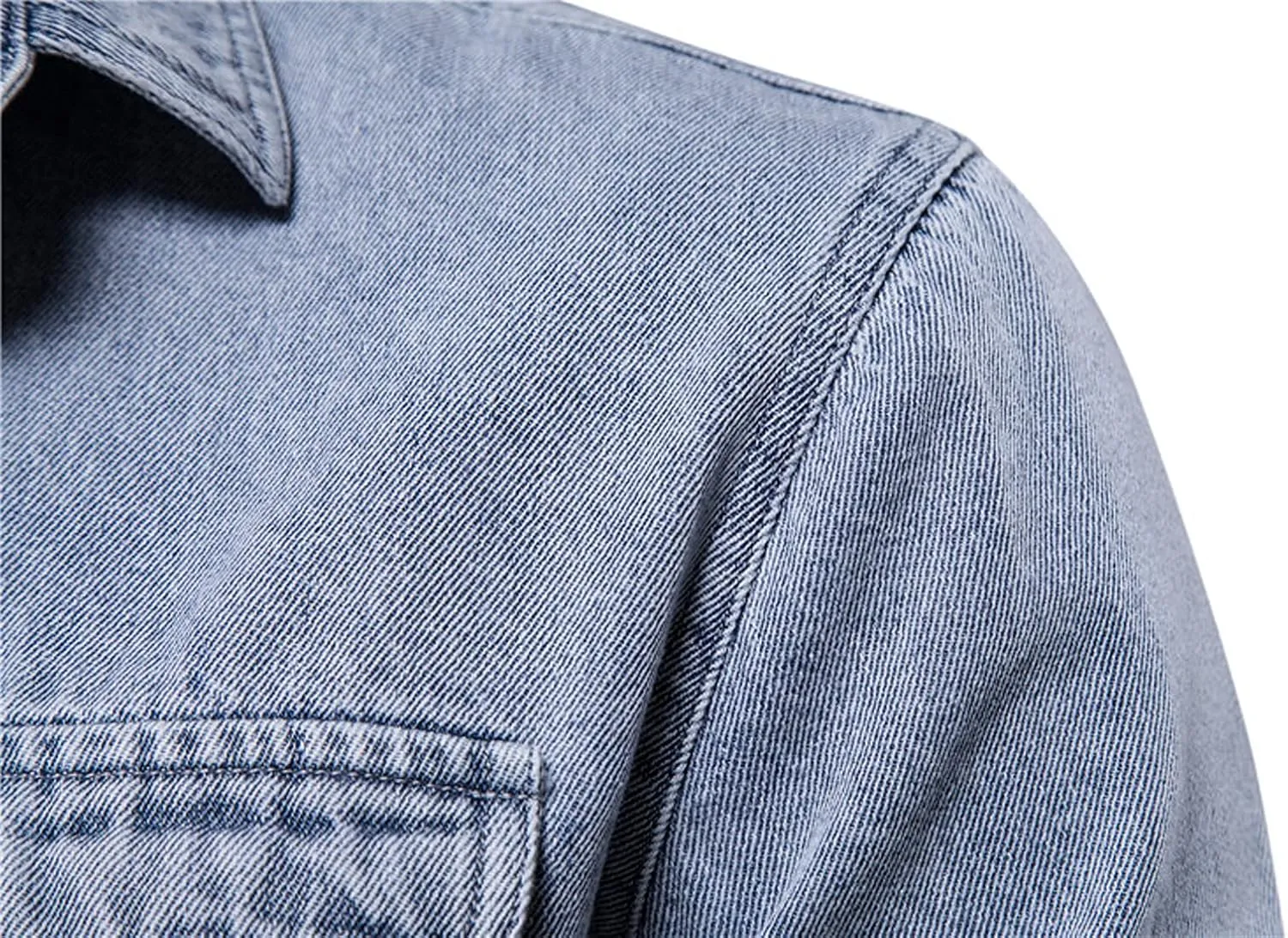 chouyatou Men's Casual Long Sleeve Button Up Cowboy Weatern Distressed Denim Work Shirt