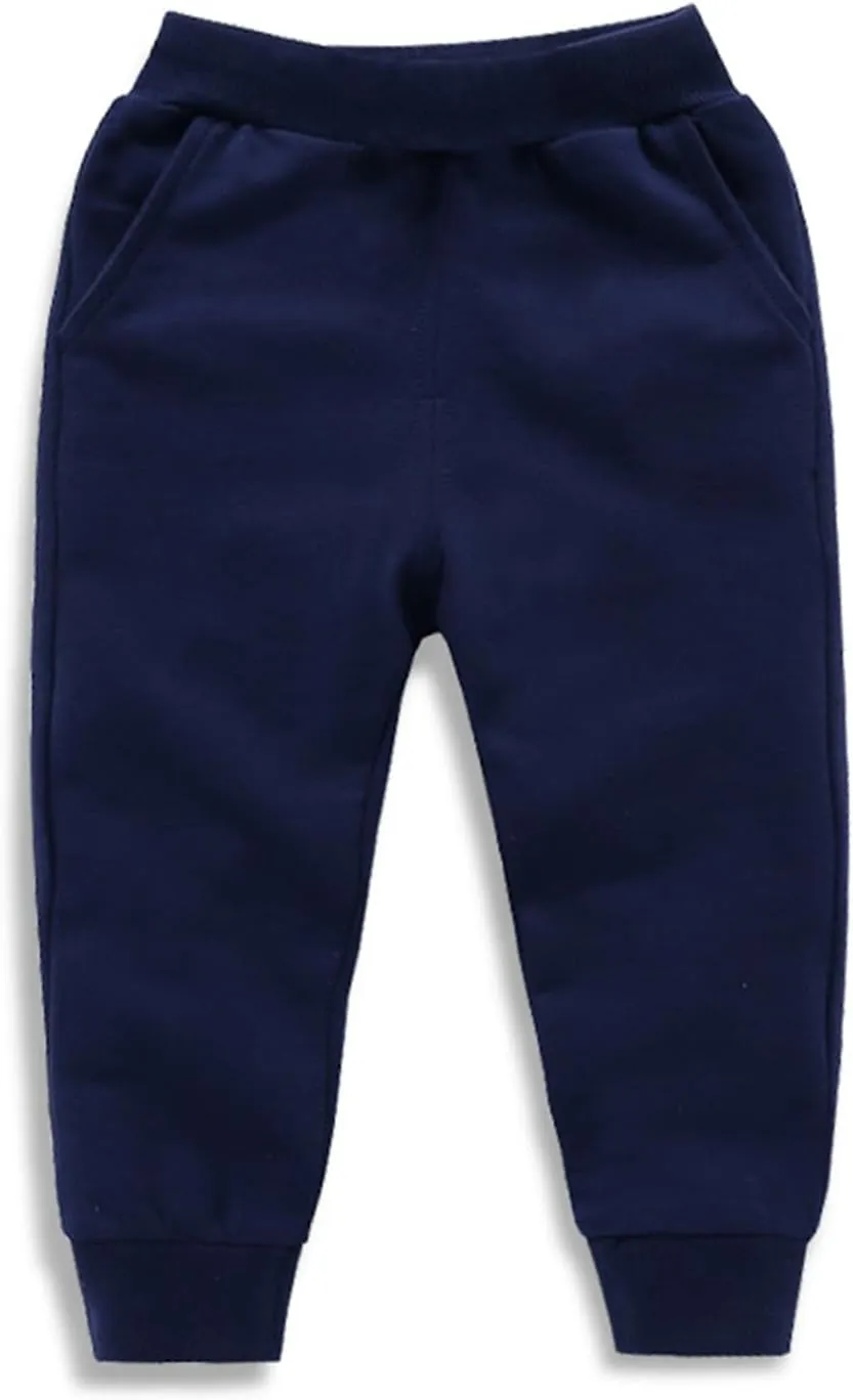 Cotton Athletic Pants Kids Elastic Waistband Joggers Pockets Stretchy Sweatpants Girls Girls Casual Gym Activewear