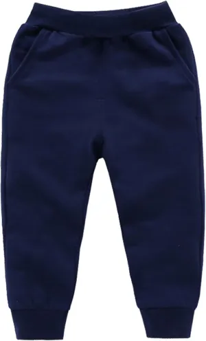 Cotton Athletic Pants Kids Elastic Waistband Joggers Pockets Stretchy Sweatpants Girls Girls Casual Gym Activewear