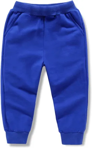 Cotton Athletic Pants Kids Elastic Waistband Joggers Pockets Stretchy Sweatpants Girls Girls Casual Gym Activewear
