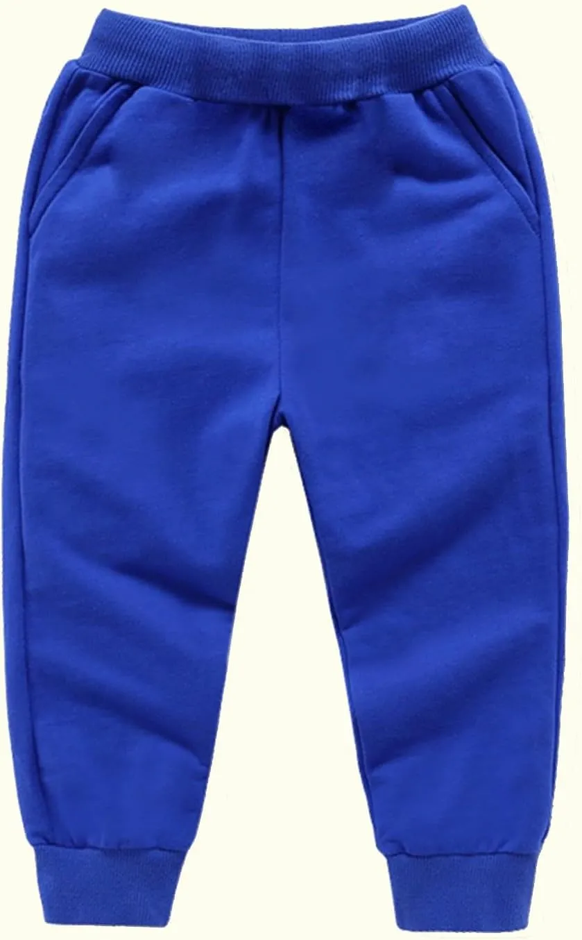 Cotton Athletic Pants Kids Elastic Waistband Joggers Pockets Stretchy Sweatpants Girls Girls Casual Gym Activewear