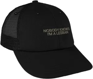 Custom Trucker Hat Baseball Cap Nobody Knows I'm A Lesbian LGBTQ Embroidery