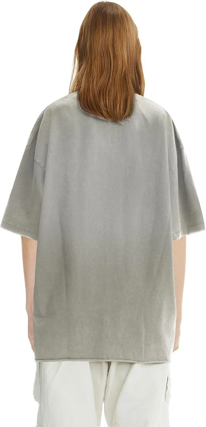 DONCARE Faith Creative Printed Vintage Western Washed Round Neck Pullover Short Sleeve Unisex T-Shirt Black