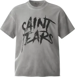DONCARE Faith Creative Printed Vintage Western Washed Round Neck Pullover Short Sleeve Unisex T-Shirt Black