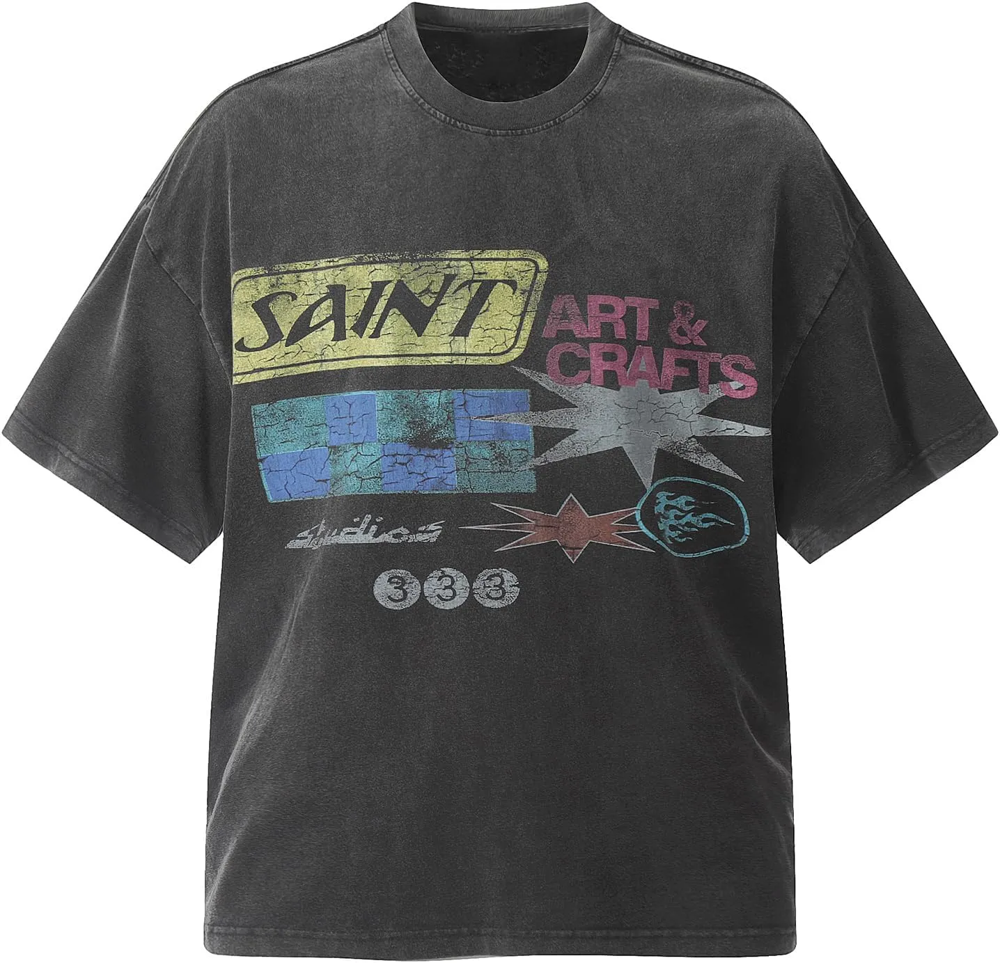DONCARE "Saint Men's Round Neck Heavyweight Short Sleeve Spring Summer CasualT-Shirts