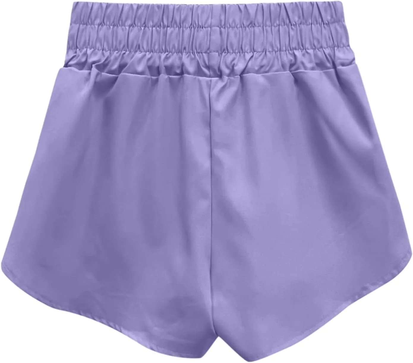 Elastic High Waisted Dolphin Athletic Running Shorts for Women 3" High Split Comfy Liner for Gym Workout