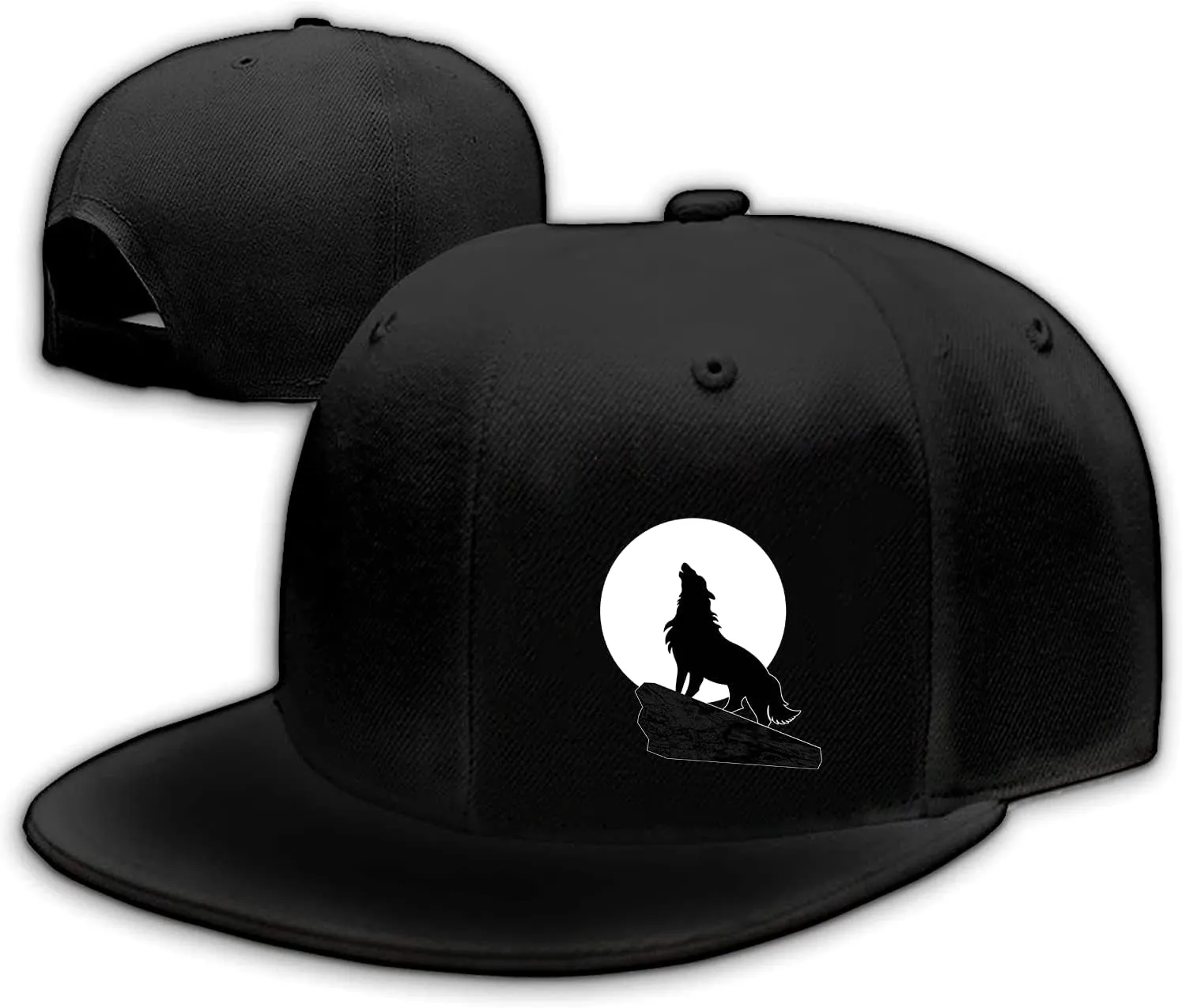 Flat Bill Brim Hat for Men Snap Backpack Men Snapback Hats Trucker Hats Adjustable Men's Baseball Caps Black