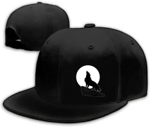 Flat Bill Brim Hat for Men Snap Backpack Men Snapback Hats Trucker Hats Adjustable Men's Baseball Caps Black