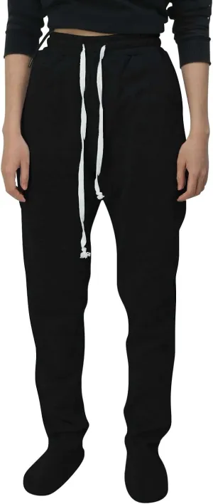 Footed Pajamas for Women 2024 Casual Loose Elastic Waist Fleece Sweatpants Winter Soft Comfy Warm Sleepwear Trousers