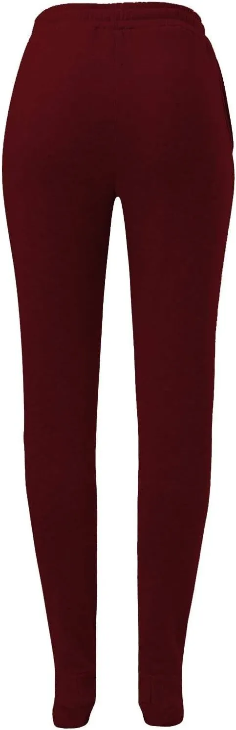 Footed Pajamas for Women 2024 Casual Loose Elastic Waist Fleece Sweatpants Winter Soft Comfy Warm Sleepwear Trousers