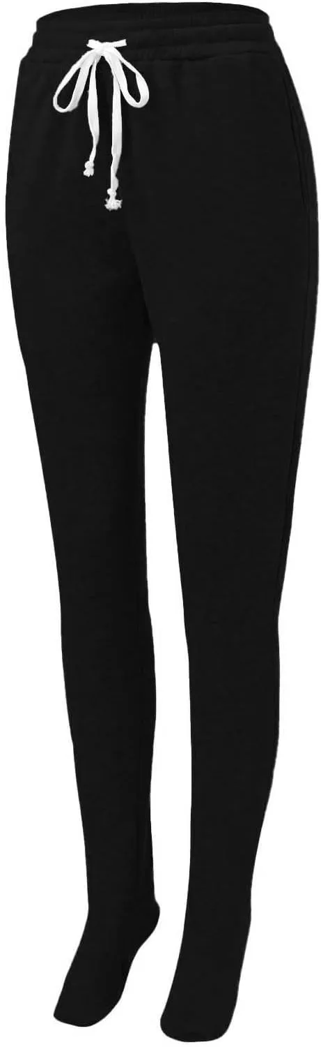 Footed Pajamas for Women 2024 Casual Loose Elastic Waist Fleece Sweatpants Winter Soft Comfy Warm Sleepwear Trousers