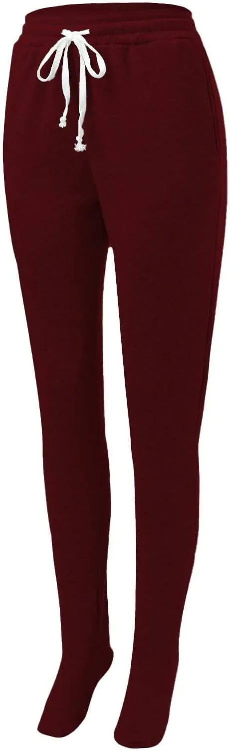 Footed Pajamas for Women 2024 Casual Loose Elastic Waist Fleece Sweatpants Winter Soft Comfy Warm Sleepwear Trousers