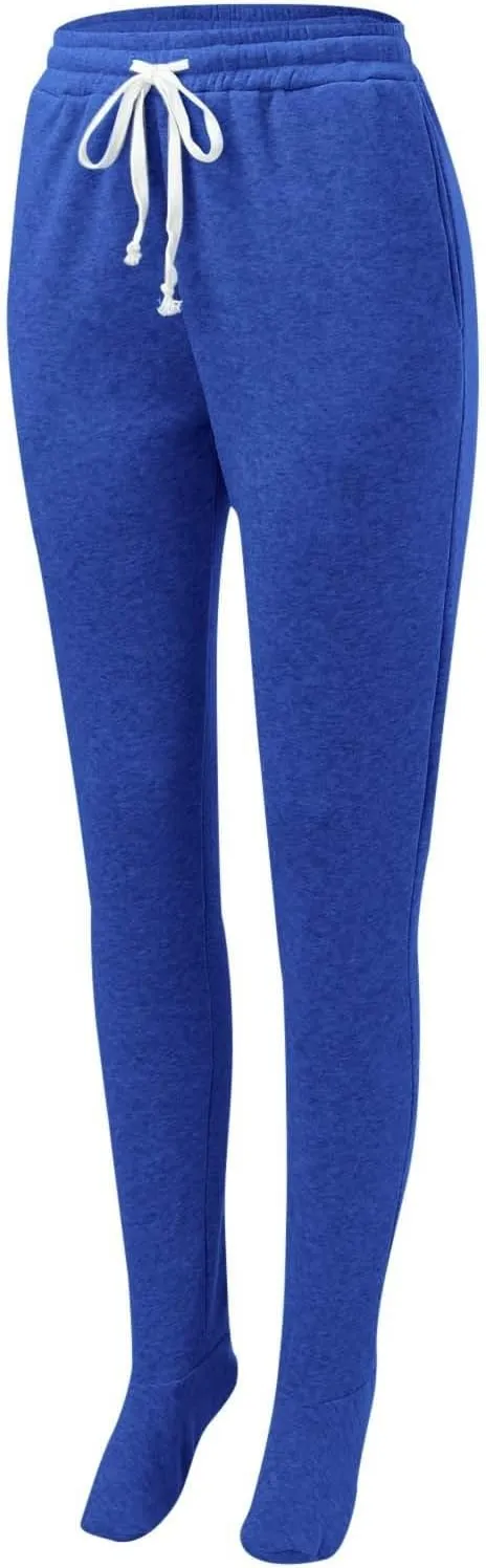 Footed Pajamas for Women 2024 Casual Loose Elastic Waist Fleece Sweatpants Winter Soft Comfy Warm Sleepwear Trousers