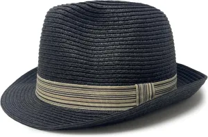 Funky Junque Straw Fedora Hat Beach Summer Short Brim Packable Sun Trilby Unisex UPF 50 