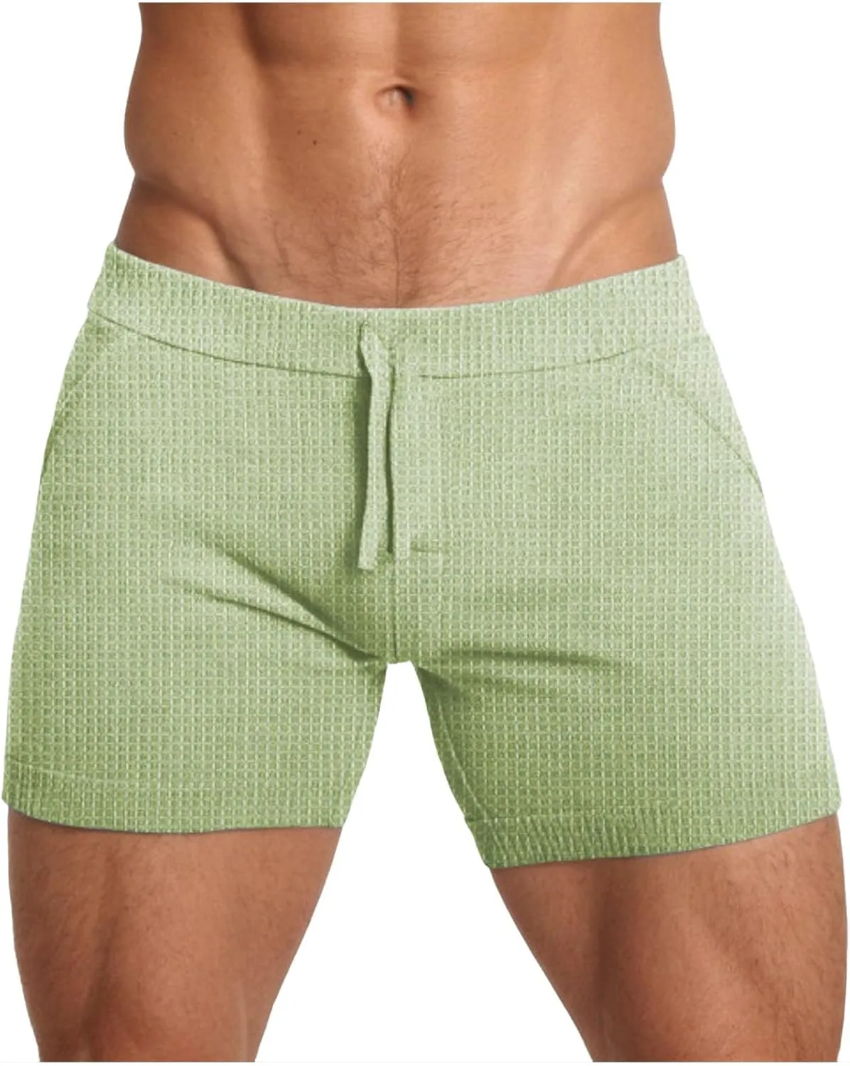 Fxbar Men's 5.5" Pajama Shorts Cotton Sleep Lounge Shorts Elastic Waist Lightweight PJ Sleep Wear for Nightwear Home
