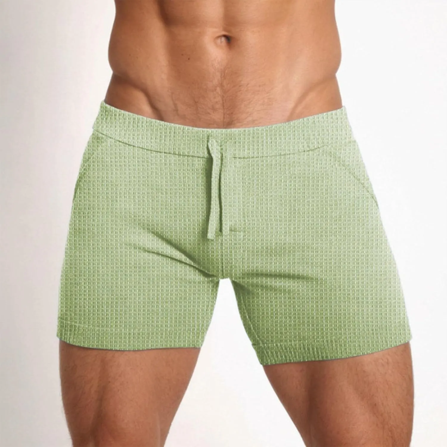 Fxbar Men's 5.5" Pajama Shorts Cotton Sleep Lounge Shorts Elastic Waist Lightweight PJ Sleep Wear for Nightwear Home