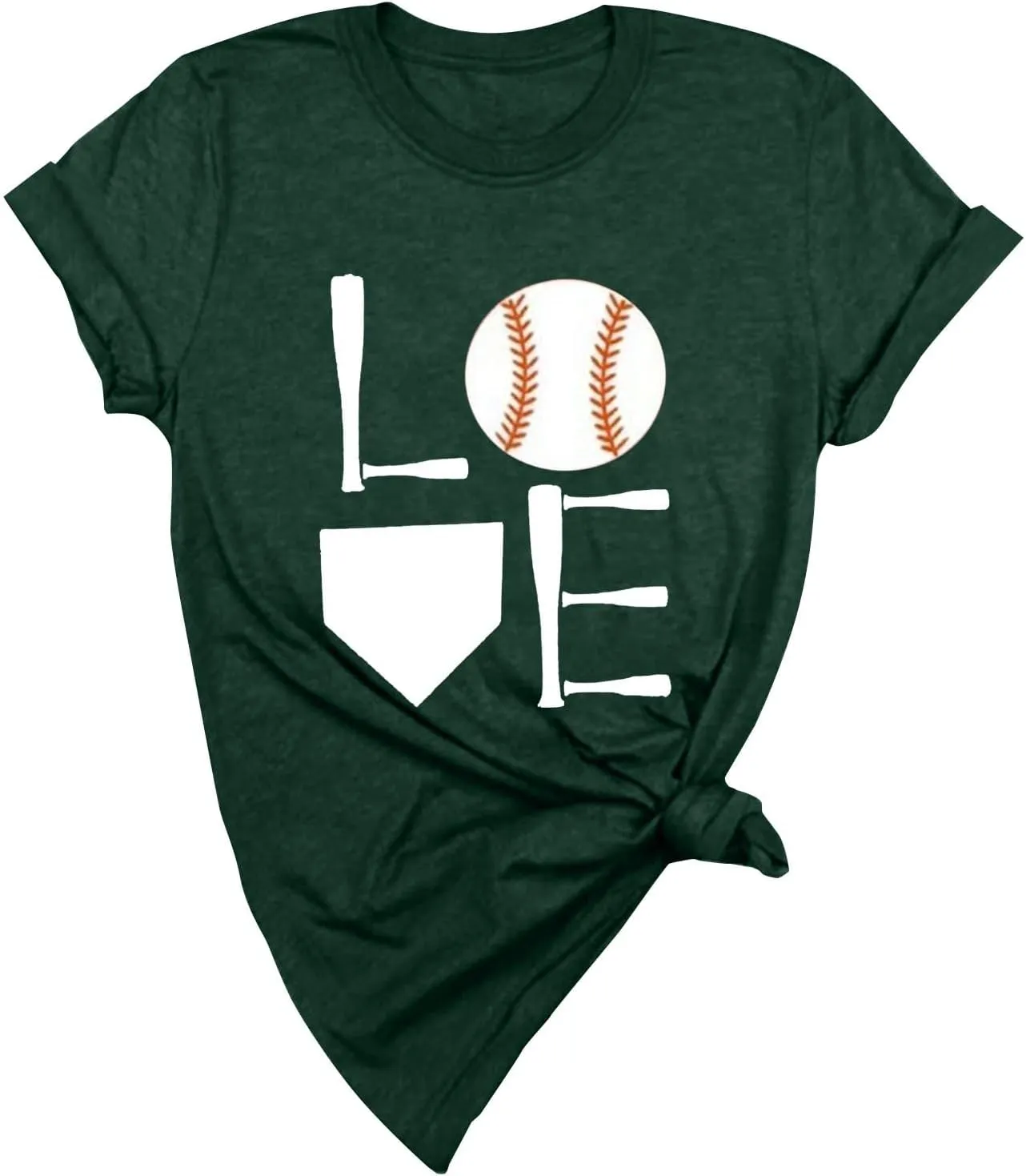 GIERIDUC Baseball Game Day Tshirt Women Funny Letter Print Baseball Mom Shirt Vintage Graphic Tee Casual Short Sleeve Tops