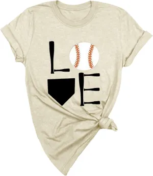 GIERIDUC Baseball Game Day Tshirt Women Funny Letter Print Baseball Mom Shirt Vintage Graphic Tee Casual Short Sleeve Tops