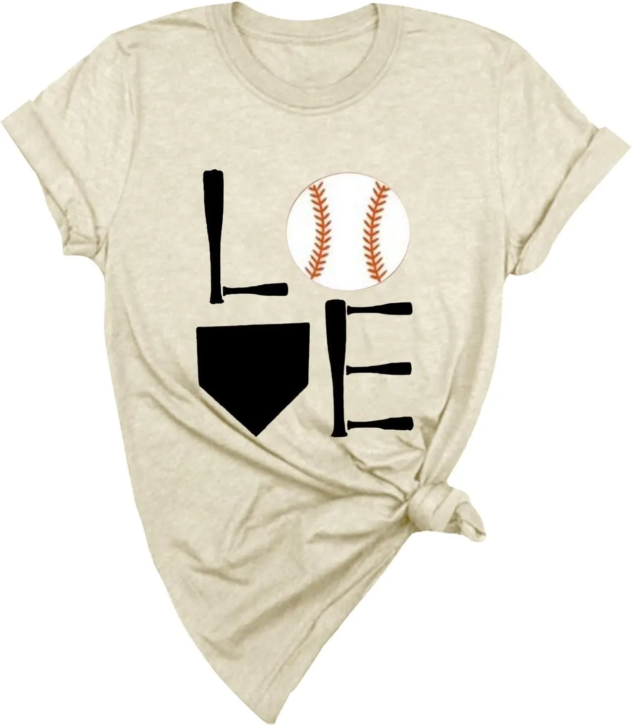 GIERIDUC Baseball Game Day Tshirt Women Funny Letter Print Baseball Mom Shirt Vintage Graphic Tee Casual Short Sleeve Tops