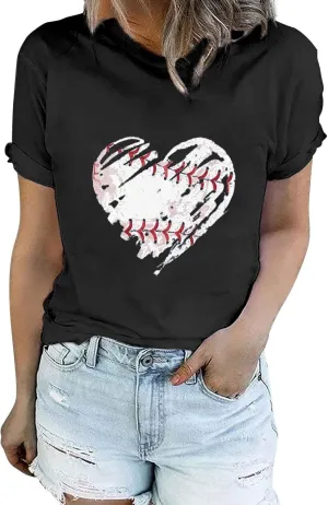GIERIDUC Womens Baseball Shirt Raglan Short Sleeve Crewneck Football T Shirts Summer Casual Loose Baseball Mom Tees Tops