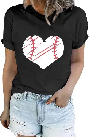 GIERIDUC Womens Baseball Shirt Raglan Short Sleeve Crewneck Football T Shirts Summer Casual Loose Baseball Mom Tees Tops