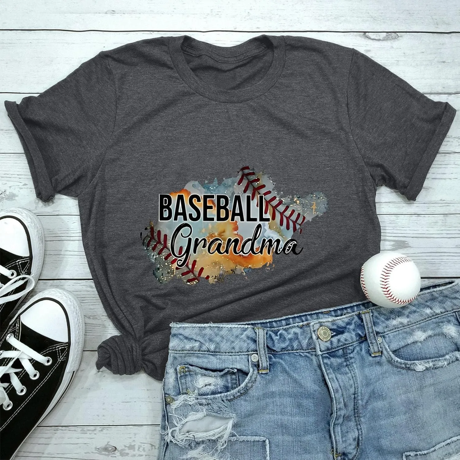 GIERIDUC Womens Baseball Shirt Raglan Short Sleeve Crewneck Football T Shirts Summer Casual Loose Baseball Mom Tees Tops