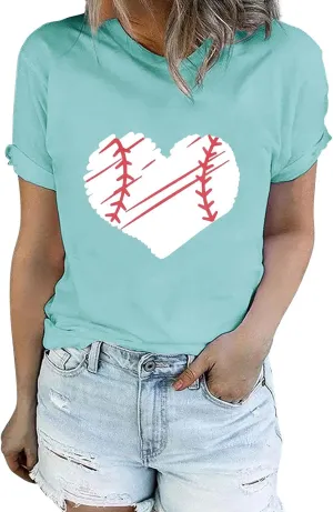 GIERIDUC Womens Baseball Shirt Raglan Short Sleeve Crewneck Football T Shirts Summer Casual Loose Baseball Mom Tees Tops