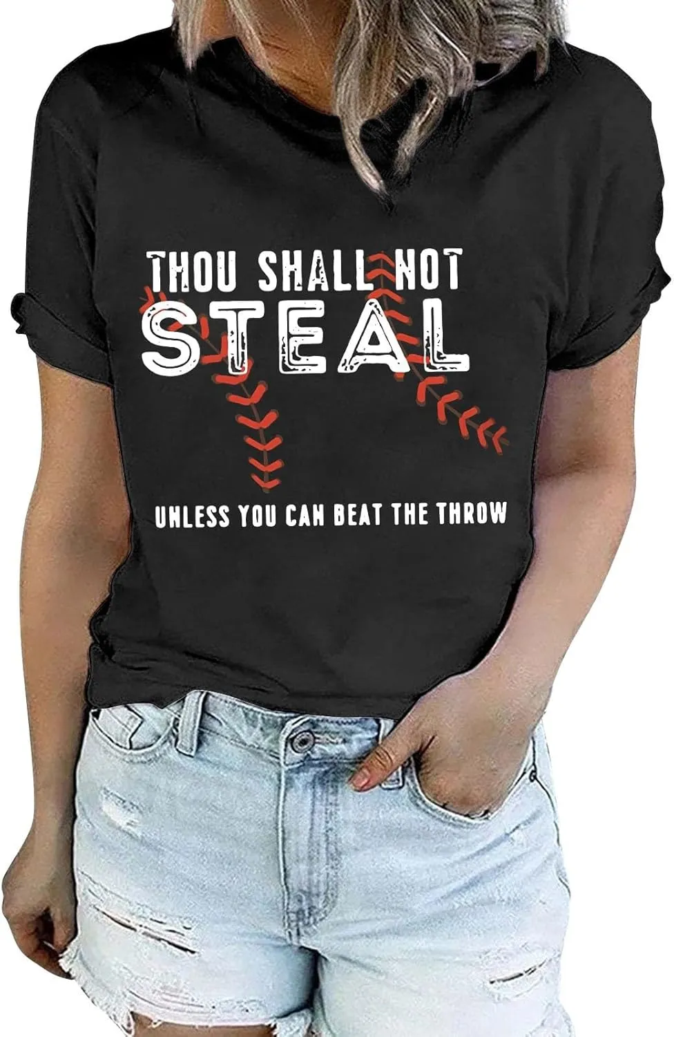 GIERIDUC Womens Baseball Shirt Raglan Short Sleeve Crewneck Football T Shirts Summer Casual Loose Baseball Mom Tees Tops