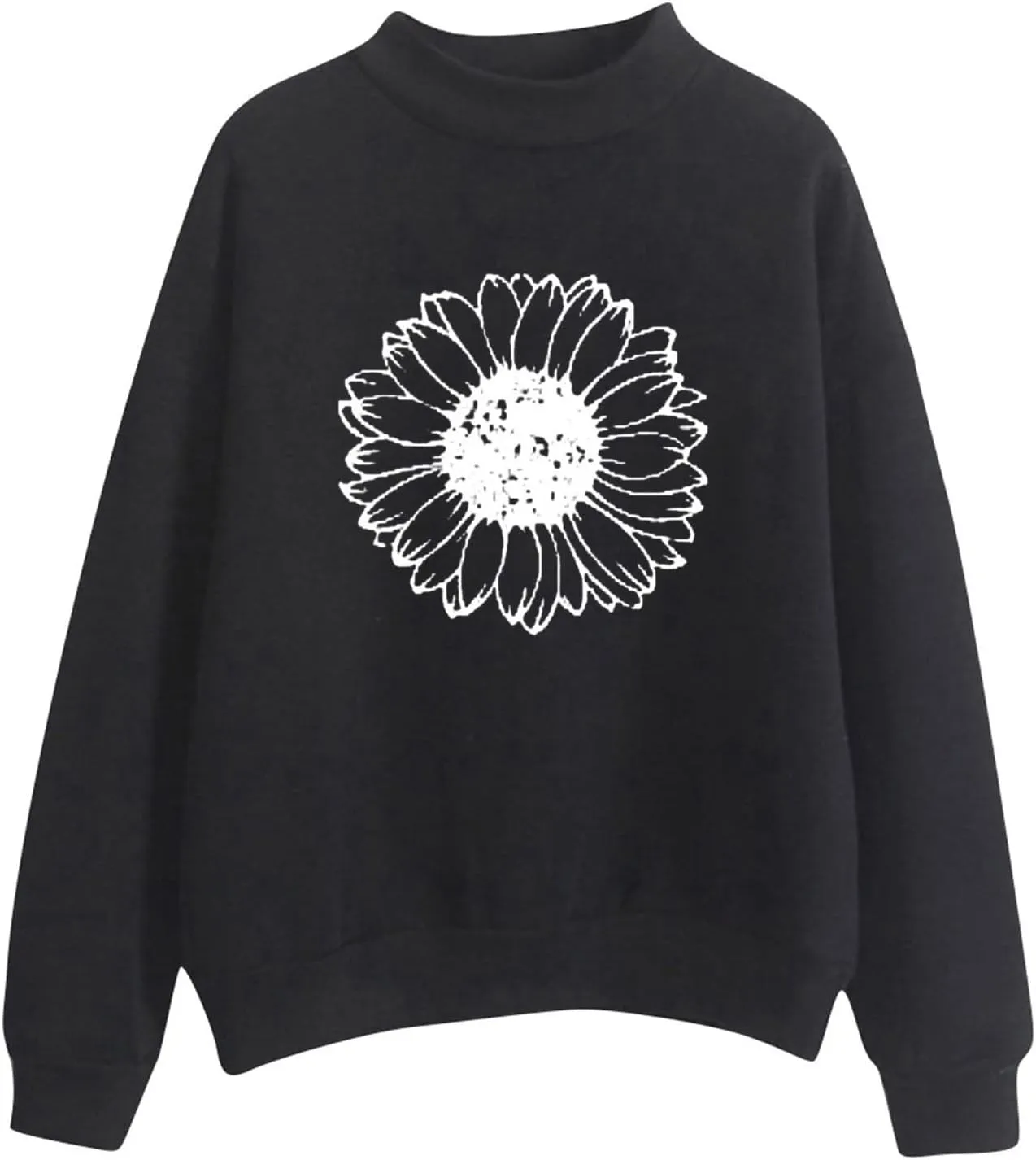 GIERIDUC Women's Casual Fashion Sweatshirts Oversized 2024 Fall Winter Long Sleeve Dandelion Printed Crew Neck Pullover Tops