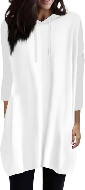 GIERIDUC Womens Casual Sweatshirts Long Sleeve Shirts Oversized With Pocket Tunic Tops Cute Pullover Fall Long Hoodie Tops