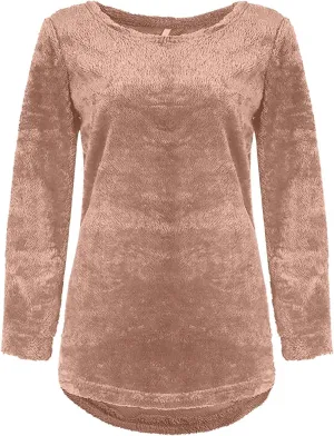GIERIDUC Women's Long Sweatshirt Oversized Crewneck Long Sleeve Fuzzy Knit Casual Chunky Warm Fall Pullover Trendy Outfits