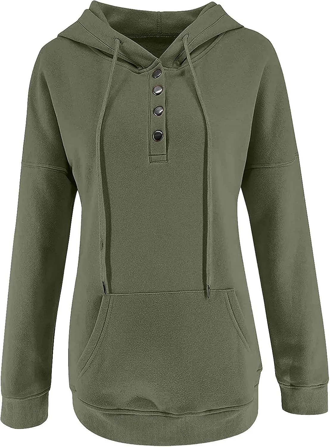 GIERIDUC Womens Sweatshirt Casual Lapel Collar Long Sleeve Henley Button V Neck Loose Pullover 2024 Trendy Fall Outfits Tops